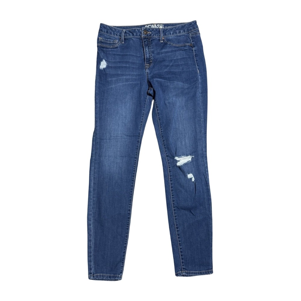 Rewash Brand Women Distressed Skinny Jean Medium Wash Denim Size 11/30 Distress